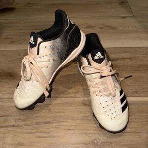 Adidas size 2 boys Black and Cream Sports Cleats